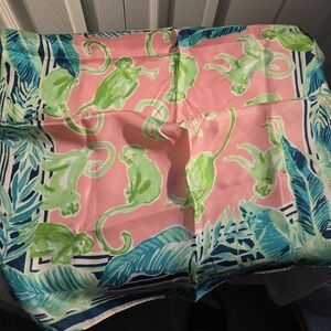 Pink and Green Monkey Print Scarf
